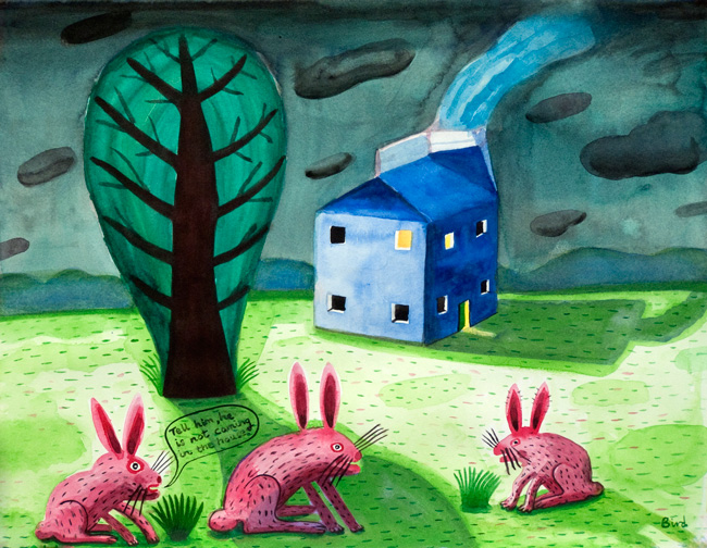 Prodigal rabbit returns home by Stephen Bird 