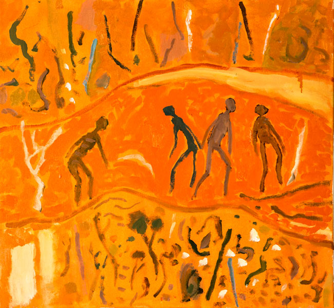 Orange Landscape, with figures Warren