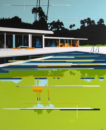 White Modern Home - Green Pool Davies